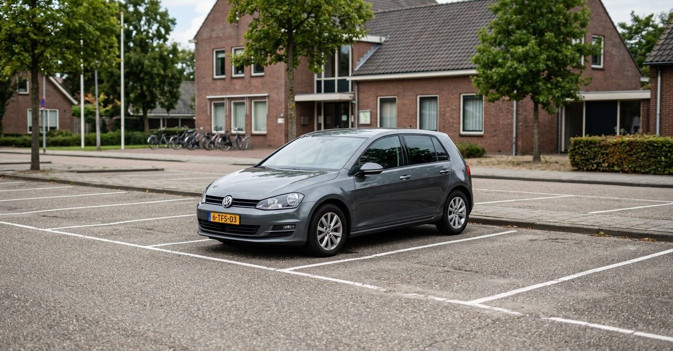 Een auto op een parkeerplaats.
