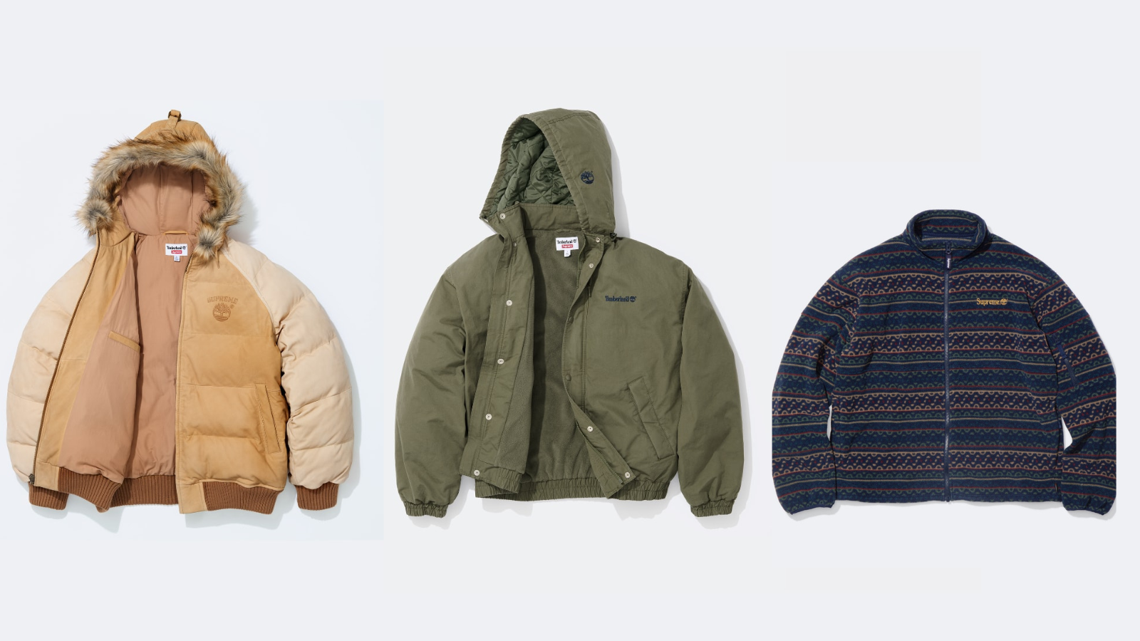 Supreme x Timberland jassen uit de collectie