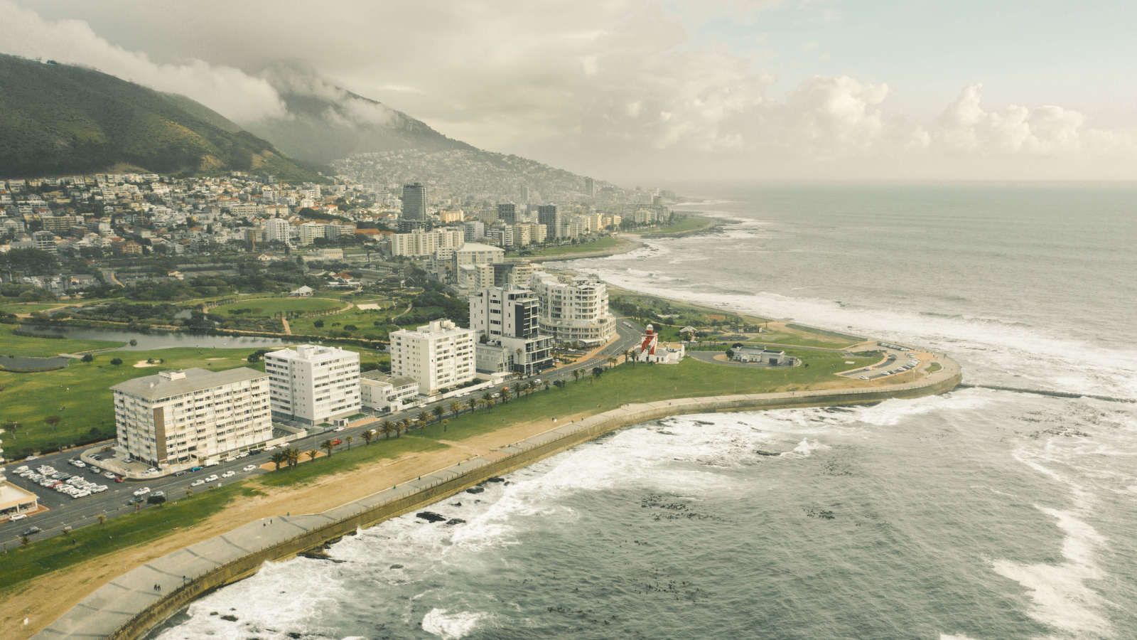 Kaapstad vanaf bovenaan; de kust
