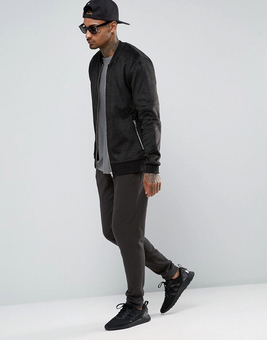 Asos bomber jackets Jersey  in fleece online shoppen heren bomber jas MAN MAN