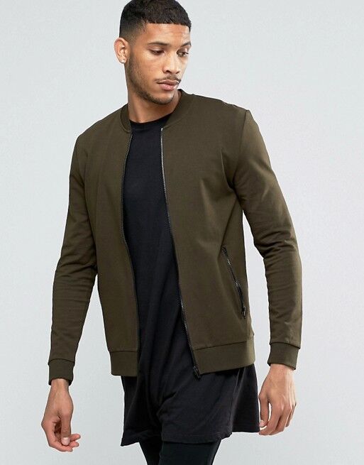 Asos bomber jackets groen heren najaar MAN MAN