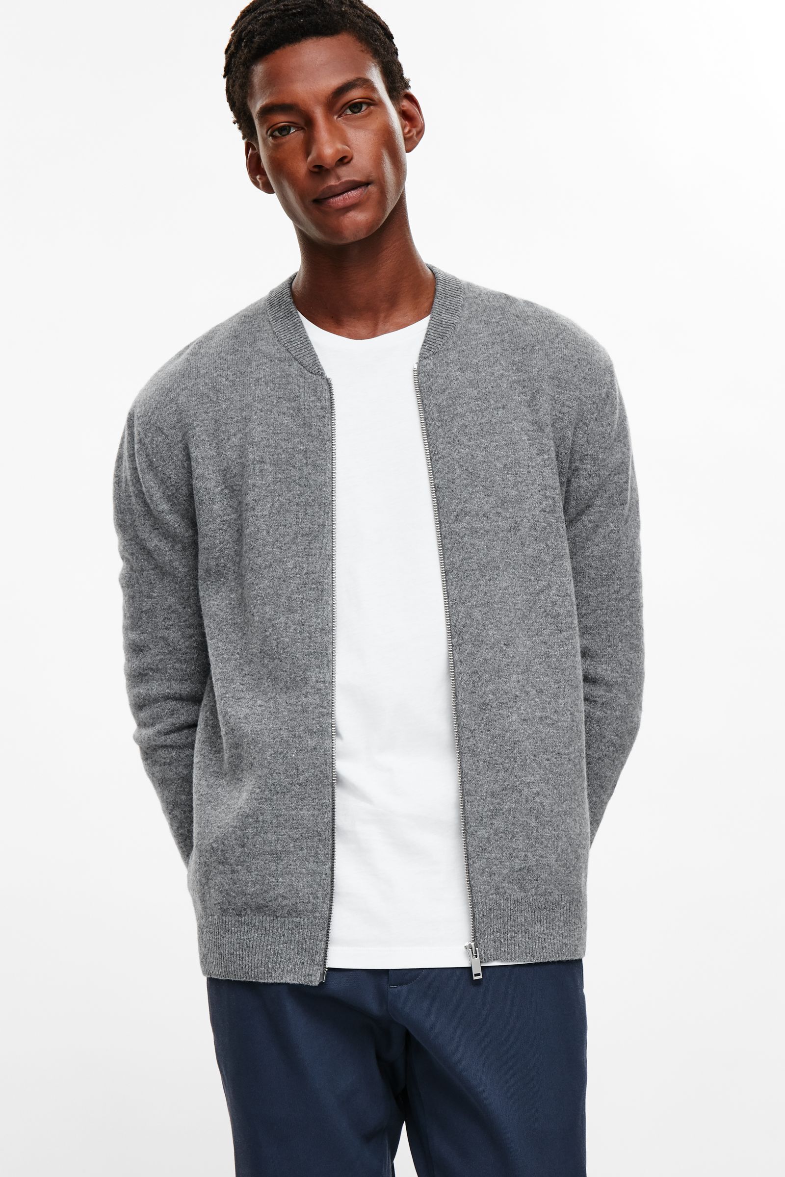 COS stores bomber jackets grijs wool heren MAN MAN