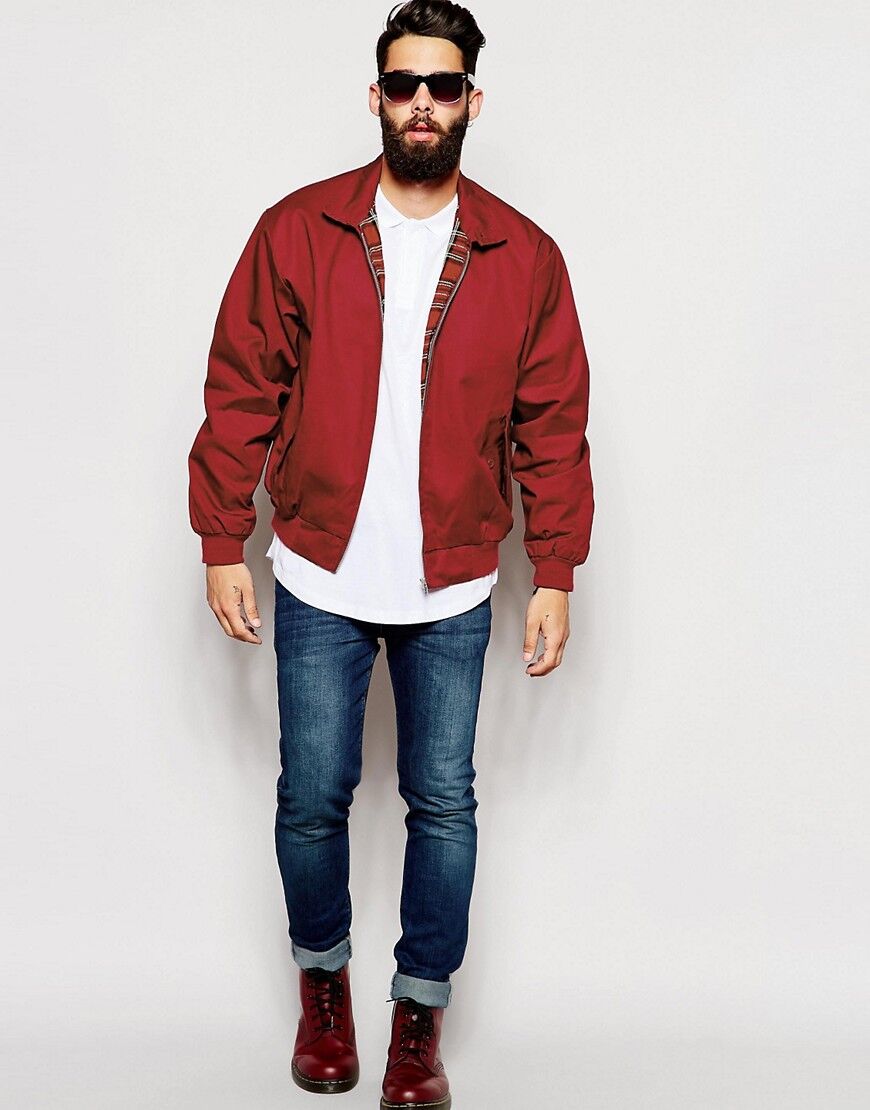 Harrington Jacket jas herfst heren rood MAN MAN