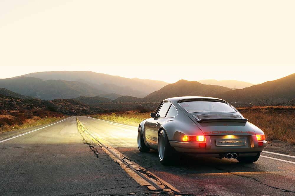 Porsche 911-Singer-New York-auto-groene auto-grijze auto-MAN MAN