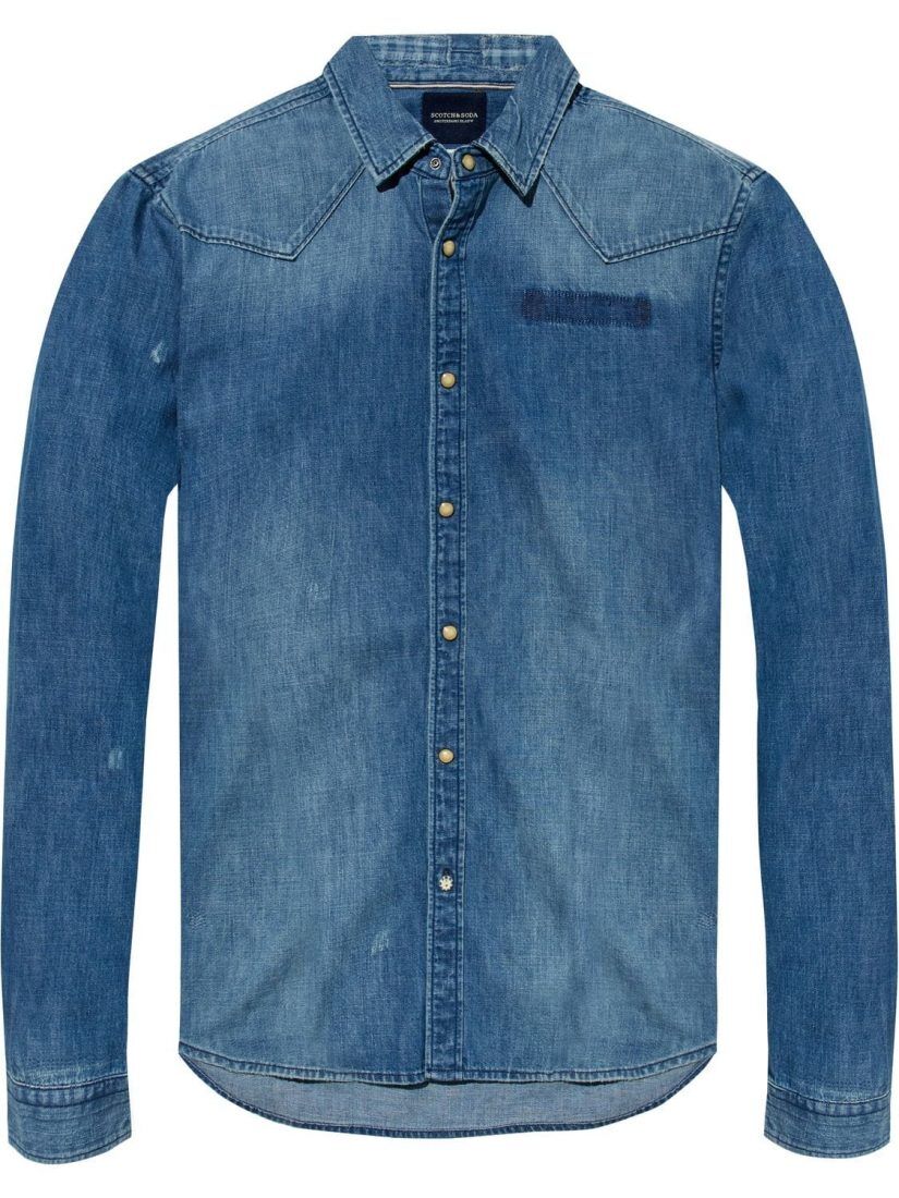 Overhemd denim blauw MAN MAN