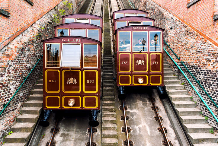 Cable Car on the Castle Hill. Budapest, Hungary