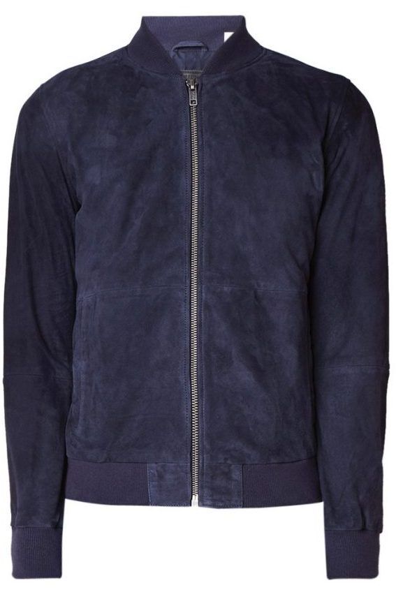 Bomber suede blauw MAN MAN