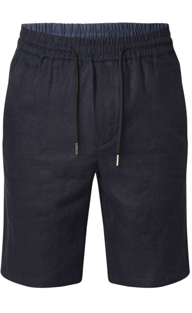 Short linnen navy MAN MAN