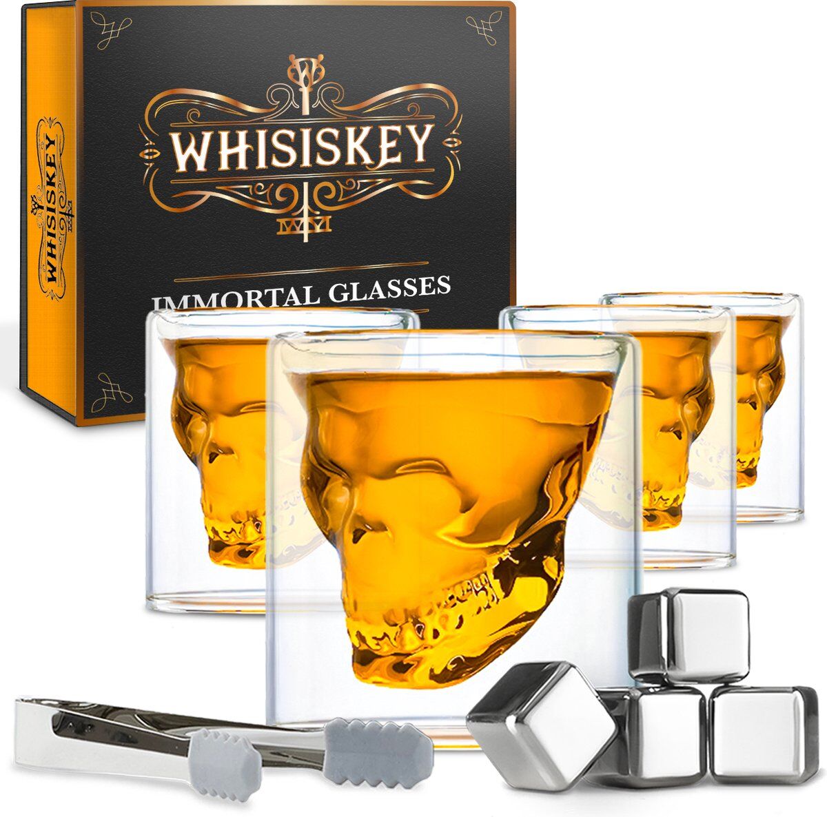 whisky glas skull