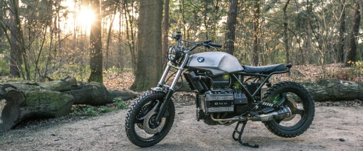 BMW K75s omgetoverd tot brute scrambler van Nederlandse bodem