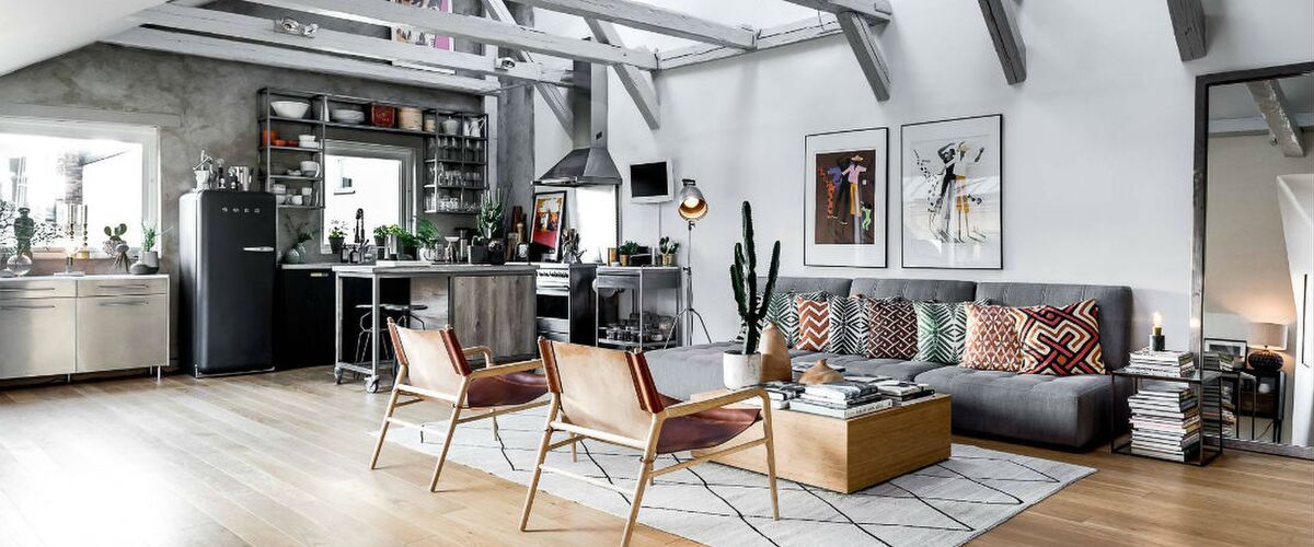 Deze zolder in Brooklyn is omgetoverd tot toffe industriële loft