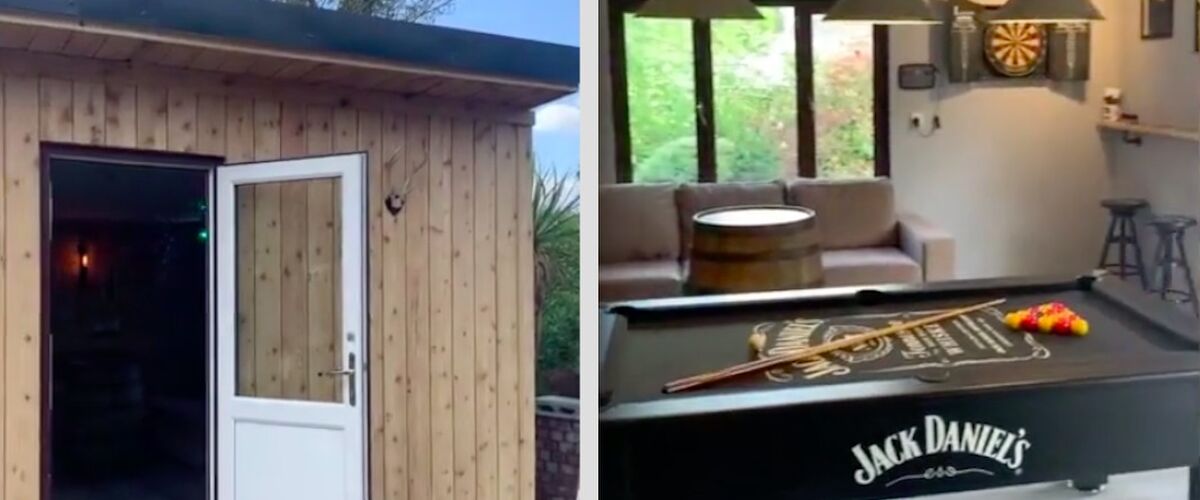 Man verveelt zich en bouwt in achtertuin een mancave met sauna én jacuzzi