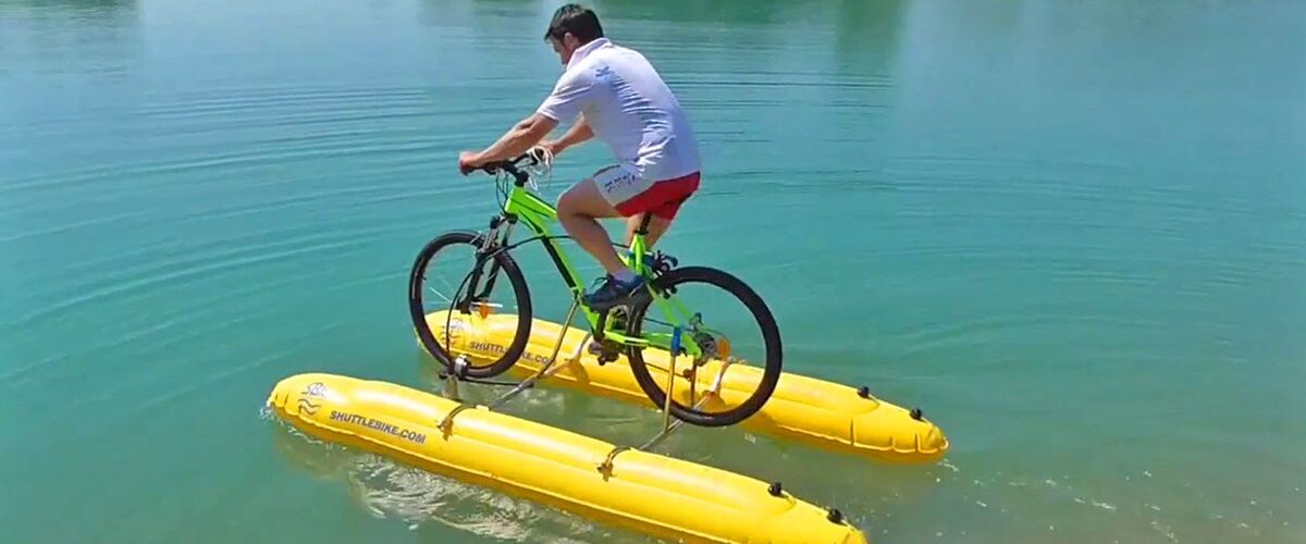 Met dit DIY-pakket verander jij jouw normale fiets of e-bike in een waterfiets