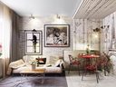 stenen muur brick wall woonkamer man man 25