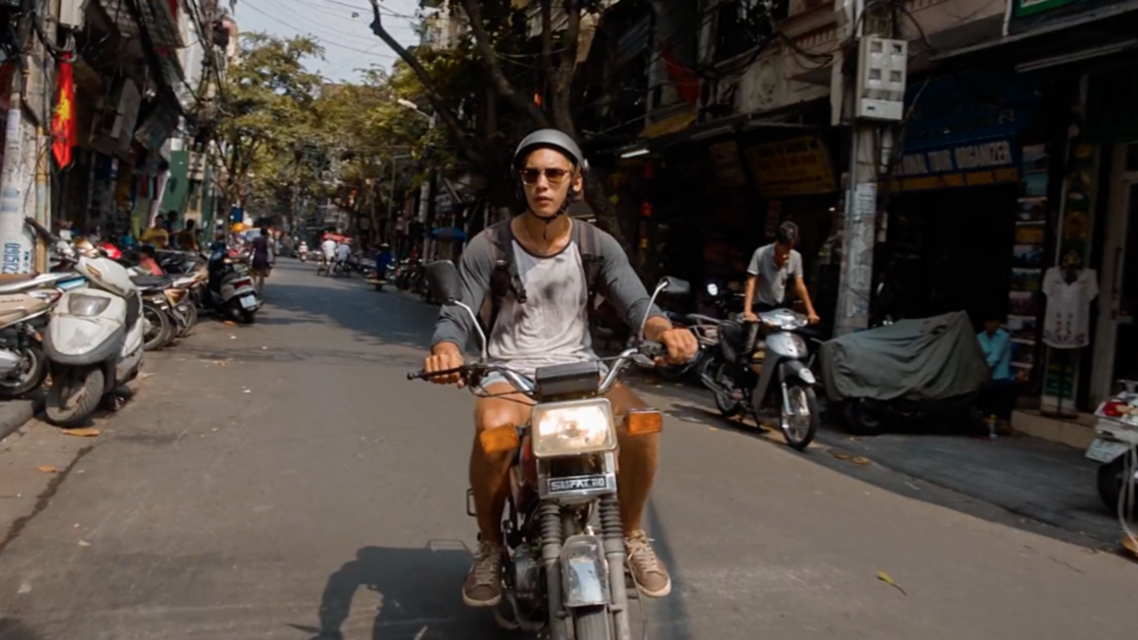 Illustratie voor: Twee broers reizen met een motor door Vietnam
