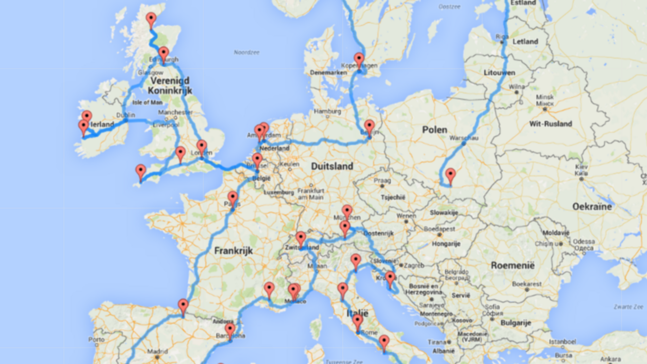 Illustratie voor: Roadtrip Europa: dit is de perfecte en meest efficiënte route