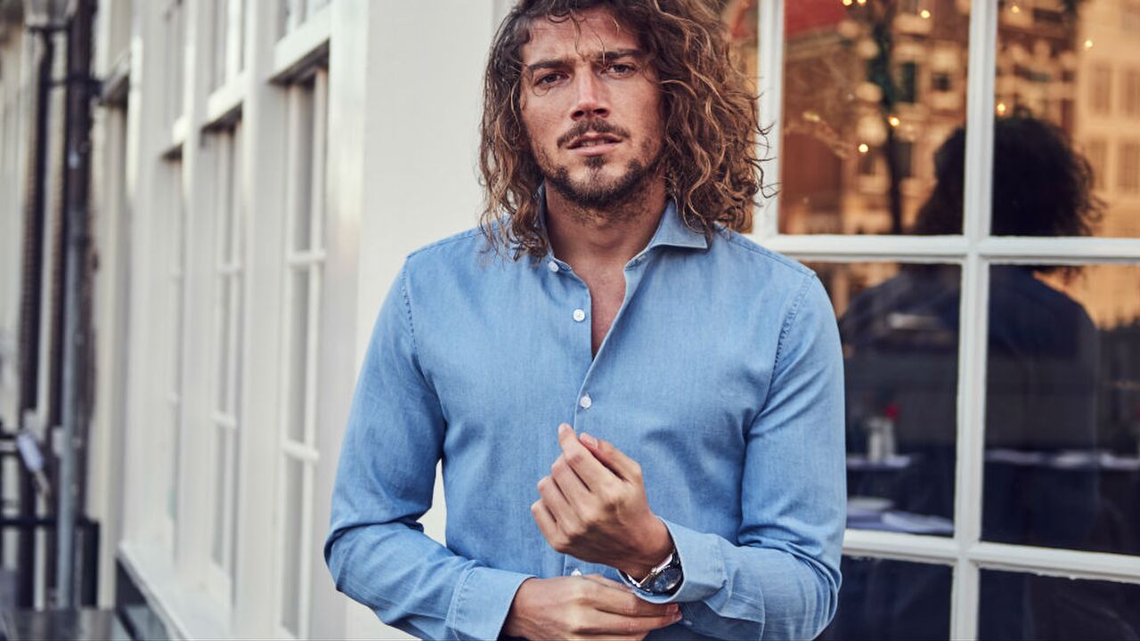 denim shirt heren overhemd MAN MAN