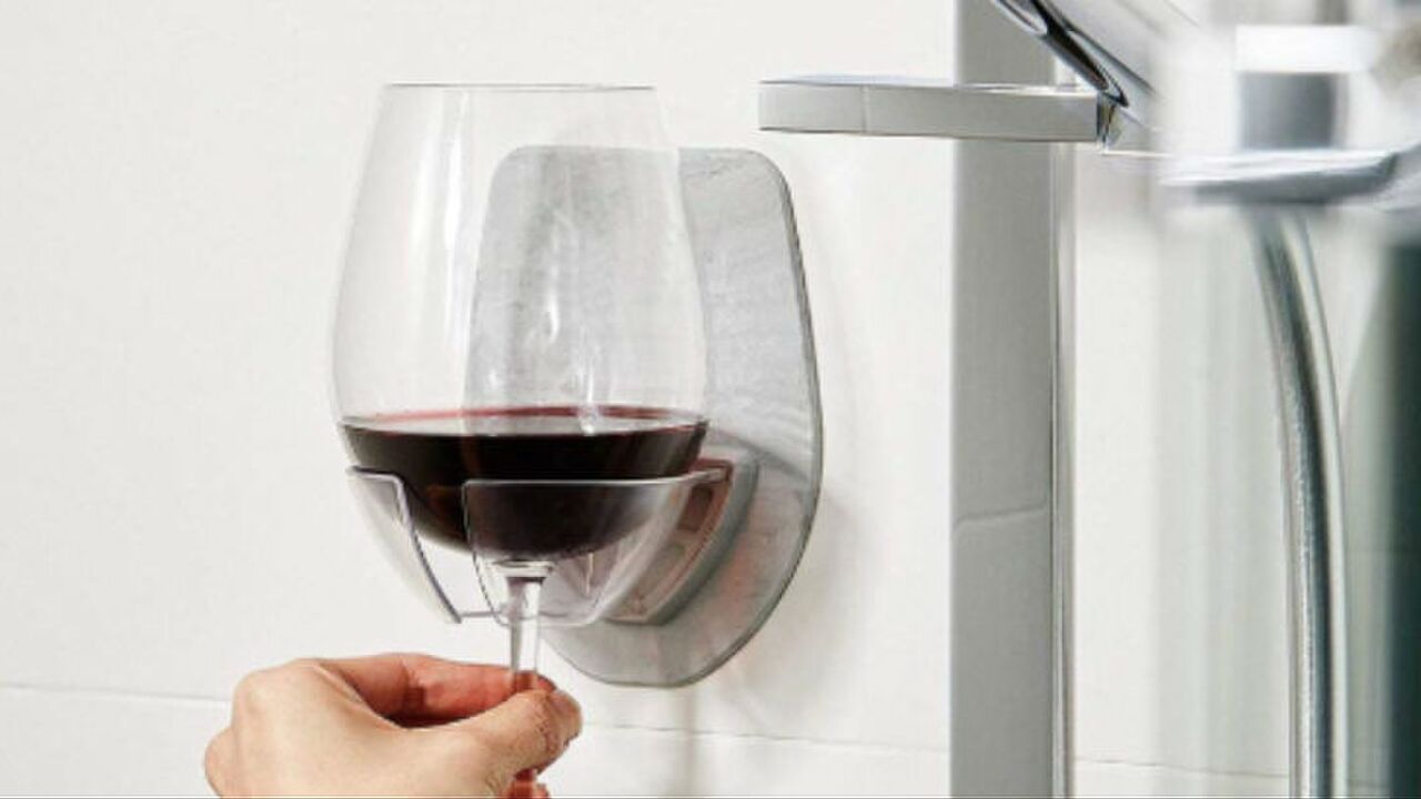 wijnglas houder douche