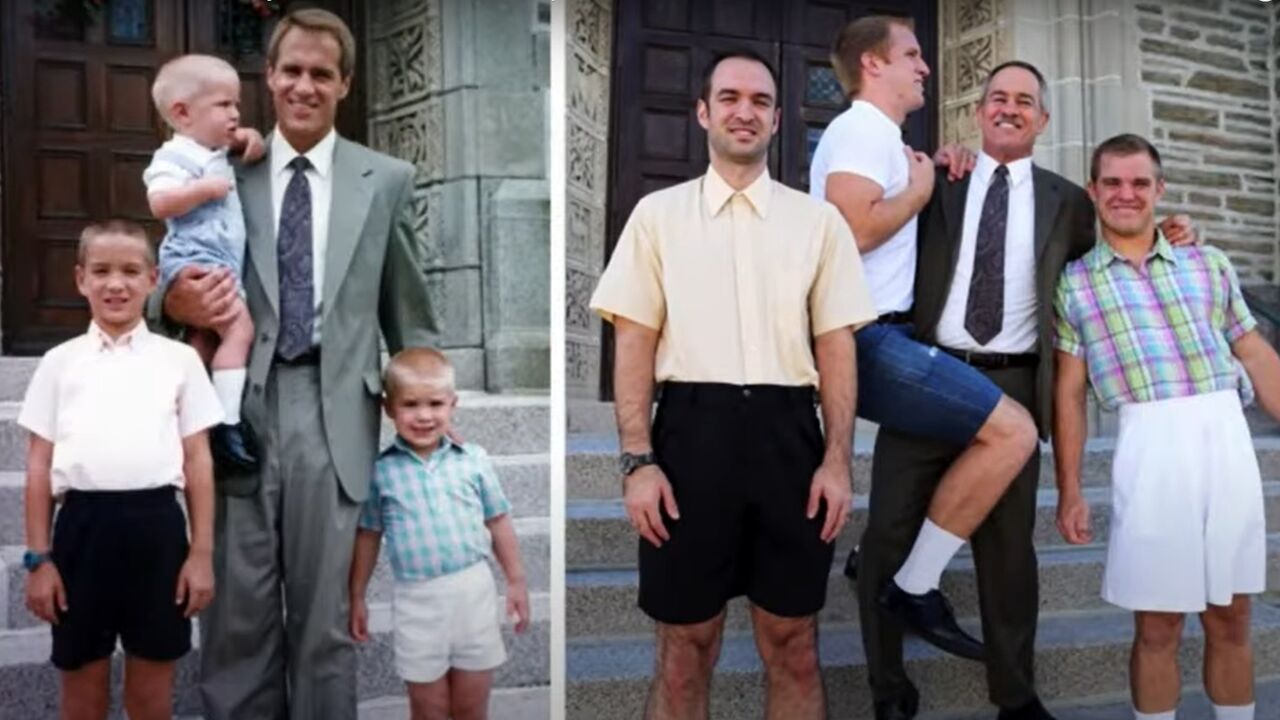 Hilarisch broers vinden oude foto's terug en maken deze identiek na