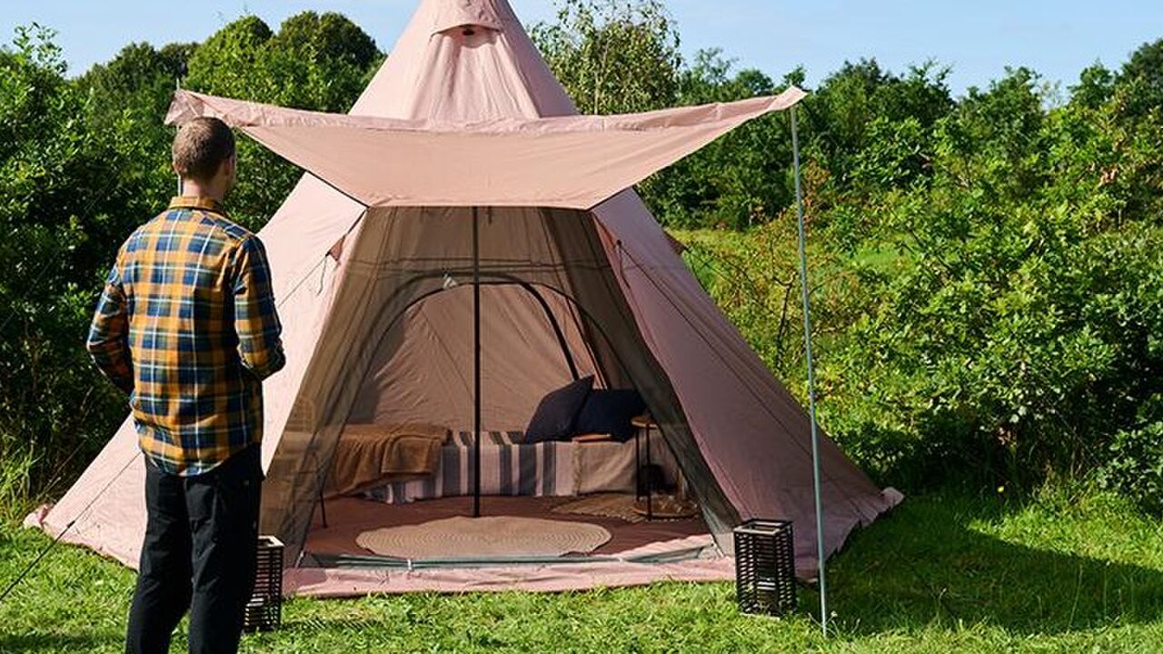 glamping tipi tent action