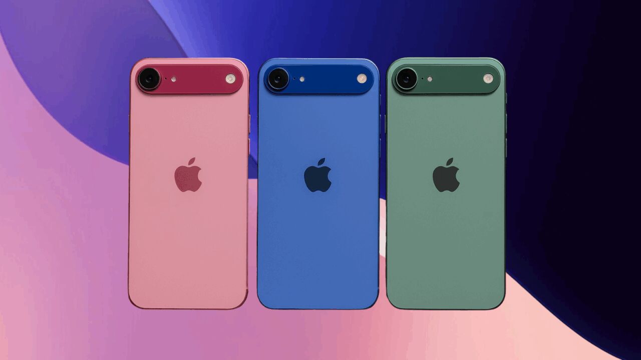 iPhone 17 Air modellen in verschillende kleuren naast elkaar gezet.