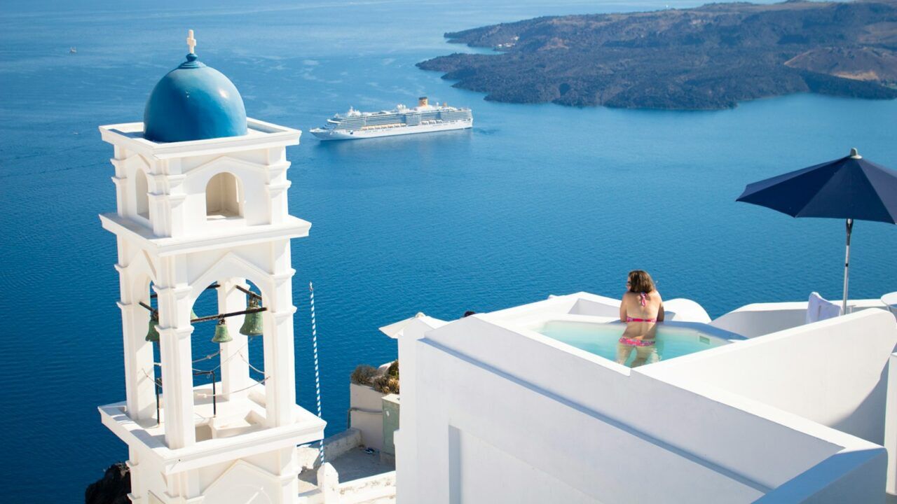 Uitzicht op Santorini, perfect voor Instagram-foto's