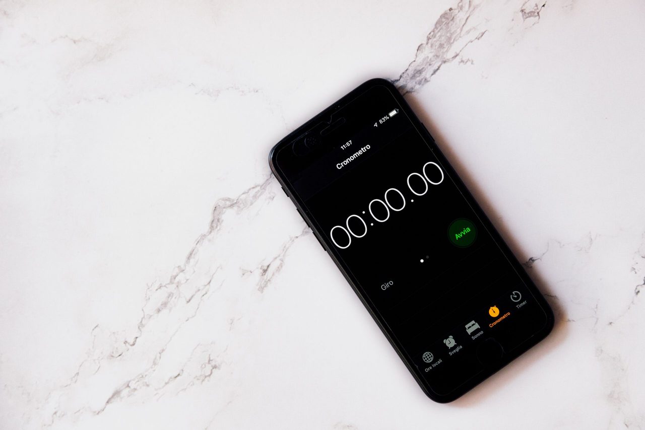 Een iPhone met een timer