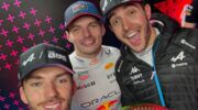 Formule 1-coureurs Max Verstappen, Esteban Ocon en Pierre Gasly