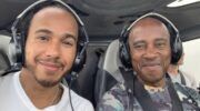 Lewis Hamilton en zijn vader, die twee horloges droeg tijdens een race in de Formule 1