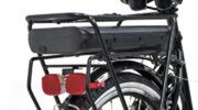 De achterzijde van de CARRATT elektrische fiest, de e-bike van Action