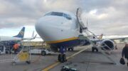 Een vliegtuig van Ryanair