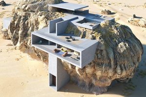 house inside a rock woning