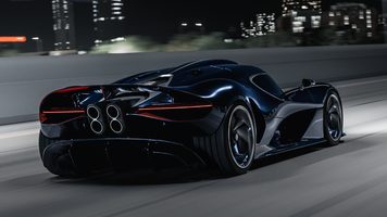 De achterkant van de Bugatti Destrier.