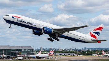 Een vliegtuig van British Airways.