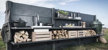 stoere buitenkeuken zwart