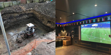 man bouwt sportbar in achtertuin DIY