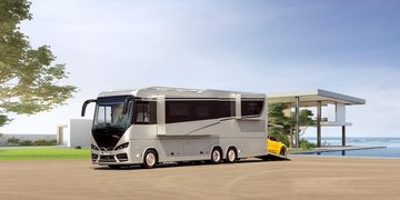 camper met ingebouwde garage