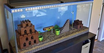 super mario vissenkom aquarium grappig