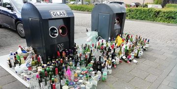 kapot glas niet in glasbak