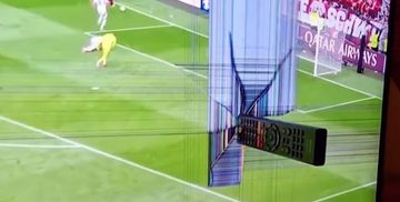 afstandsbediening in tv gooien boos