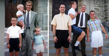 Hilarisch broers vinden oude foto's terug en maken deze identiek na