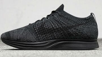 NIke flyknit racer midnight all black man man