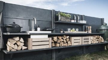 stoere buitenkeuken zwart