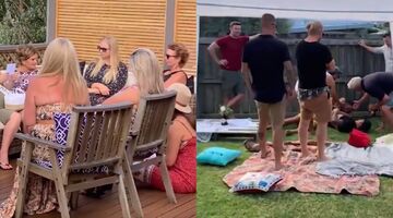 mannen en vrouwen op babyshower