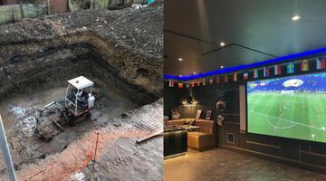 man bouwt sportbar in achtertuin DIY