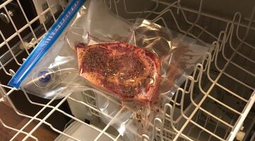 Steak in vaatwasser bakken