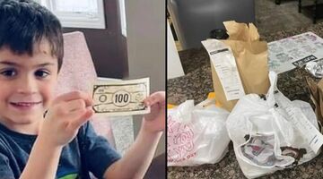 vader verliest geld zoontje bestelde eten bedrag geld