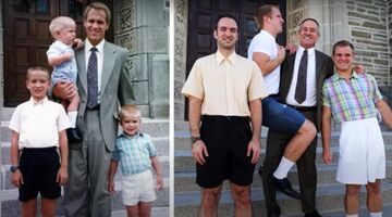 Hilarisch broers vinden oude foto's terug en maken deze identiek na