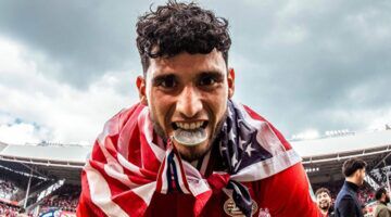 Ricardo Pepi tijdens de huldiging van PSV