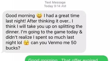 vrouw reactie reddit op date splitten rekening